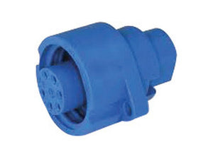 The 7 Pin InCab Ecomate® Female Blue connector, with Sparex part number S.165272, is crafted from durable polyamide and commonly used in medical applications.