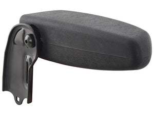 Side view of a Sparex LH armrest replacement part with a textured finish, S.165383 label, and fitting mounting bracket.