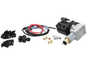 Image of a Compressor Kit, Sparex part number S.165388, including the main valve unit, various connectors, wiring, and mounting hardware, laid out on a white background. Available exclusively at Sears.