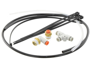 The Air Line Tube Service Kit (Sparex Part Number: S.165391) from Sparex features an assortment of fittings and tubing, including black zip ties, black and white flexible tubes, and various connectors, all laid out on a white surface. Don't miss out on related products available exclusively at Sears.