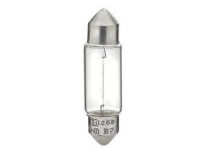 A Sparex Light Bulb (Halogen) C5W, 24V, 5W, SV8.5-8 with metallic ends and a clear glass body containing a visible filament inside.