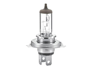 A Sparex Light Bulb (Halogen) H4, 12V, 60/55W with a P43t base is shown against a white background. This bulb features a clear glass enclosure and operates at 12V. The product is listed as Sparex Part Number S.165690 and comes in a box containing one piece.