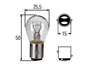 Hella Light Bulb (Halogen) P21/5W, 12V, 5W, BAY15d (Clamshell 2 pcs.) | S.165714 - Product Image 3