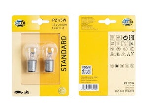 Hella Light Bulb (Halogen) P21/5W, 12V, 5W, BAY15d (Clamshell 2 pcs.) | S.165714 - Product Image 2