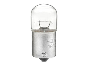 A small, cylindrical halogen light bulb with a clear glass top and a BA15s metal base, featuring an internal filament and the brand name "Sparex," identified as Light Bulb (Halogen) R10W, 24V, 10W, BA15s (Box 1 pc.) | Sparex Part Number: S.165724.