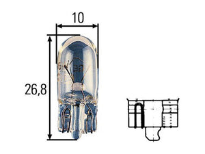 Hella Light Bulb (Halogen) W3W, 12V, 3W, W2.1x9.5d (Clamshell 2 pcs.) | S.165740 - Product Image 3