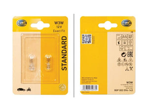Hella Light Bulb (Halogen) W3W, 12V, 3W, W2.1x9.5d (Clamshell 2 pcs.) | S.165740 - Product Image 2