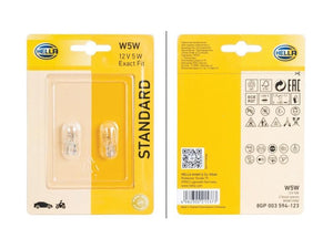 Hella Light Bulb (Halogen) W5W, 12V, 5W, W2.1x9.5d (Clamshell 2 pcs.) | S.165742 - Product Image 2