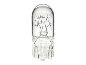 A close-up image of a clear, cylindrical Sparex Light Bulb (Halogen) W5W, 24V, 5W, W2.1x9.5d with visible internal filaments and metal connectors at the base (Sparex Part Number: S.165743).