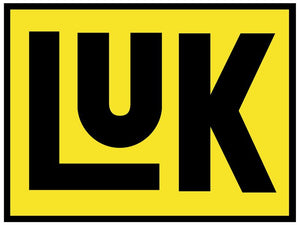 The "Clutch Plate | Sparex Part Number: S.165795" by Sparex features bold black text "LuK" on a bright yellow rectangular background with a black border and cerametallic lining.