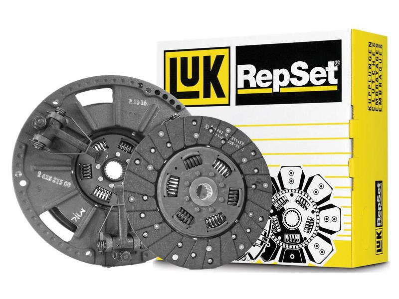 A Sparex Clutch Kit without Bearings, featuring a torsion sprung clutch disc and pressure plate, is displayed in front of its yellow and black branded packaging, labeled with Sparex Part Number S.165807.