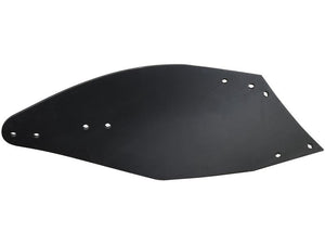 The Mouldboard - RH (Gregoire Besson) by Sparex, featuring a black, curved metal sheet with multiple holes and an asymmetrical shape, aligns with the RH Primary OE Reference 173460. The specific Sparex Part Number for this item is S.166084.