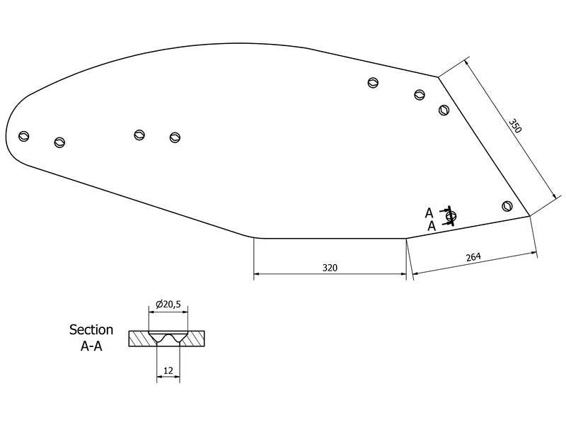 Vulcan Mouldboard - RH (Gregoire Besson) To fit as: 173460 | S.166084 - Product Image 2