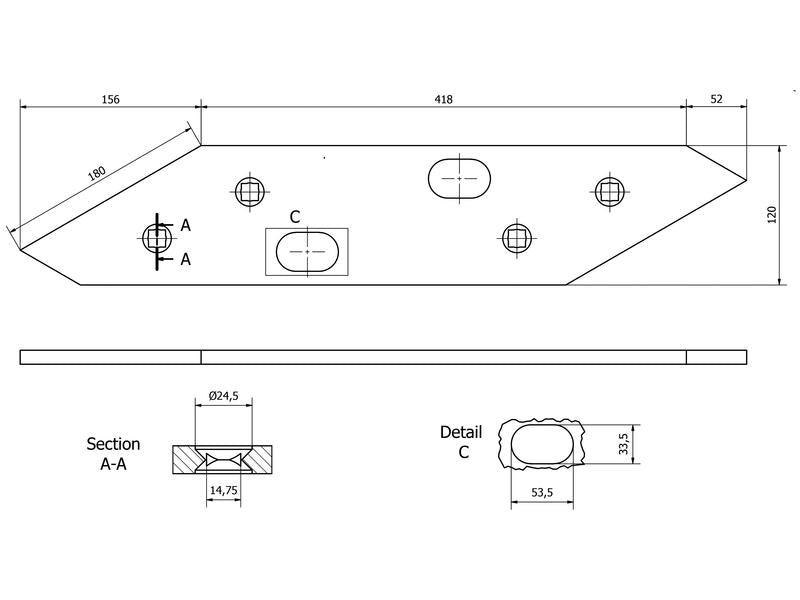 Vulcan Landside Short - RH & LH (Gregoire Besson) To fit as: 177319 | S.166091 - Product Image 3