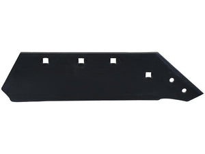 The Share-RH, a 14'' black metal blade by Sparex (Sparex Part Number: S.166092) designed for the Gregoire Besson brand, features five square holes and two round holes on one end, making it ideal for use with Vulcan Fasteners.