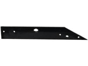 Black metal bracket with multiple holes and a slanted edge, compatible with LH Primary OE 41659460709, Landside Short - LH (Agrolux, Kongskilde, Overum) by Sparex, Part Number: S.166119.