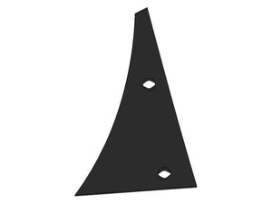 The Shin - LH (Kuhn) by Sparex, fitting as 619201 with Sparex Part Number S.166129, is a triangular black mechanical part featuring two circular holes near the center, commonly used as a primary OE reference for LH fitting applications.