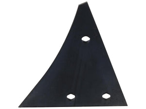 A triangular metal plate from Sparex, model Shin - LH (Kuhn) To fit as: 619169 | Sparex Part Number: S.166131, with three precisely arranged holes, one near each corner.