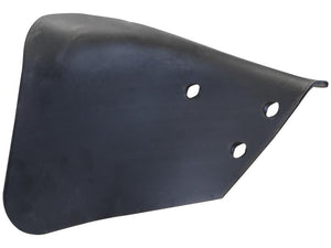 A single black metal part with a curved edge and three circular holes, specifically the Skim Mouldboard - RH (Kuhn), fits as 619132, and is identified by the Sparex Part Number S.166152, typically used as a machinery component or attachment related to Vulcan Fasteners or similar products.