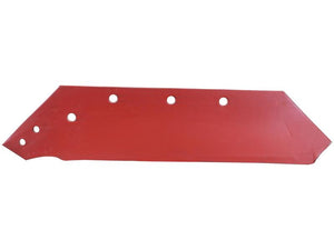 A red, rectangular metal plate with five holes along the top edge and one hole near the bottom left corner, approved as Primary OE Reference KK073009 by Vulcan Fasteners, corresponds to Sparex's "Share - LH, 20'' (455mm), (Kverneland)" with Part Number S.166161.