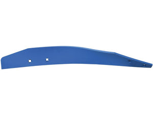 Image shows a blue metal bracket with two square holes and one smaller circular hole, designed with an angled and curved structure. This versatile Slat - LH No. (Lemken), branded under Sparex Part Number S.166173, is compatible with various Vulcan Fasteners, ensuring a secure assembly for your nuts and bolts.