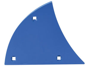 The Shin - RH (Lemken), model 3451002, from Sparex is a blue right-angled triangular metal plate with three square holes. This Vulcan Duty heavy-duty component is designed for robust applications.