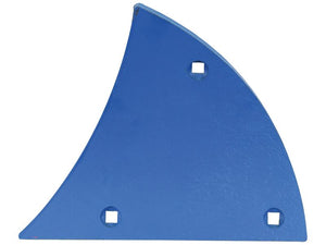 Introducing the Sparex Shin - LH (Lemken) with part number S.166175: a high-quality, blue triangular metal plate featuring four precisely cut square holes, designed for heavy-duty applications requiring dependable fasteners.