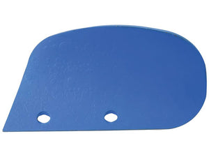 The Sparex Skim Mouldboard - LH (Fiskars, Overum) with part number S.166193 is a blue plastic object with a rounded shape, featuring two holes at the bottom and compatible with the LH Fitting 78766, commonly used in Vulcan Fasteners.