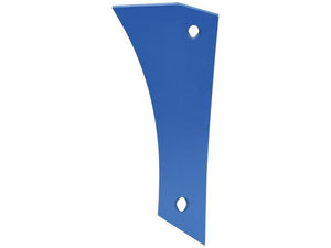 The Shin - RH (Fiskars, Overum), identified by Sparex Part Number S.166194 from the Sparex brand, is a blue metal blade featuring two circular holes—one near the top and one near the bottom—and a curved right edge, commonly utilized in RH Fitting applications.