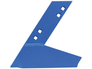 The Sparex Sword Landside - LH (Rabewerk), part number S.166210, is a blue metal agricultural plow blade featuring three rectangular holes, designed for seamless integration with LH fitting mechanisms.