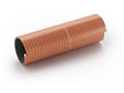 A flexible, orange and gray striped, ribbed PVC Slurry Hose - Rectangular Helix (Merlett Alabama) with a hose ID of 203.2mm (8'') (Sparex Part Number: S.166558) from the brand Sparex is shown lying horizontally on a plain white background.