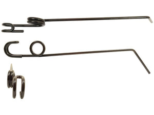 Two Sparex Grass & Weeder tools, replacement parts for Einbock with model number 15001 (Sparex Part Number: S.166717), featuring curved hooks and spirals at one end and pointed tips at the other, displayed in various orientations. Each tool measures 345mm in length, 20mm in width, with a diameter of Ø6.5mm, drawing inspiration from the classic designs of Grange & Walter.