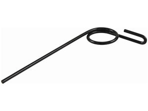 A black metal wire shaped into a curved loop at one end and a hook at the other, designed for fixing a 12 mm gap against a plain white background. This piece is known as the Seeder Tine (Ø7mm, Length: 228mm), referenced as OE Reference 3142456M1 and Sparex Part Number S.166720. It is part of the Grange & Walter collection by Sparex.