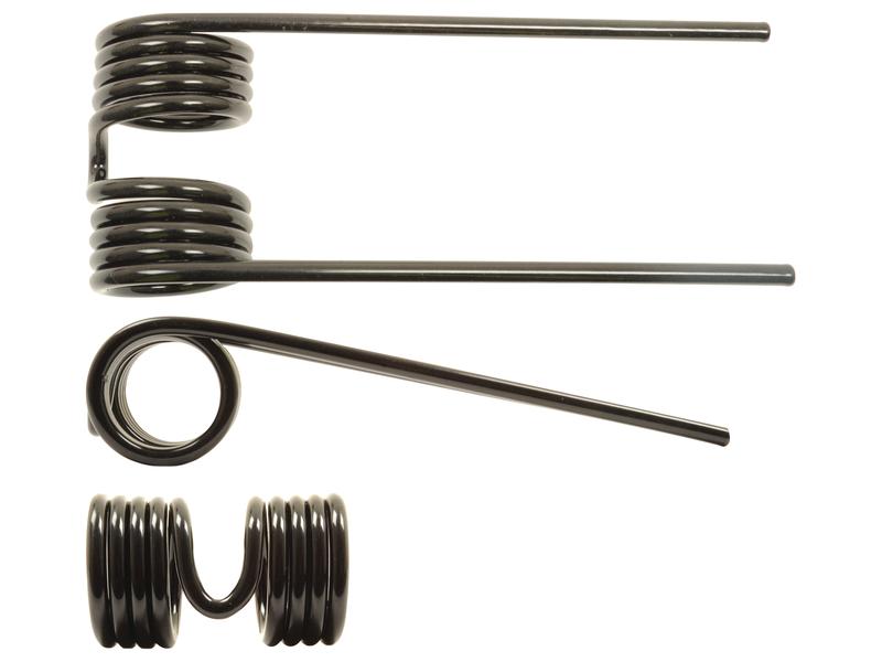 Three metal springs are displayed: one coiled vertically, one coiled horizontally with an extended arm, and one double-coiled side-by-side. All springs adhere to the Primary OE Reference standards. These are Sparex Pick-Up Tines, each measuring 148mm in length, 61mm in width, and Ø5.5mm in diameter. They serve as replacements for Krone under part number 938006, with the Sparex part number S.166725.