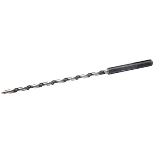 The Draper Sds+ Auger Bit, 230 x 6mm - AB-SDS features a long, twisted design with a pointed tip and a precision-machined cylindrical shank.