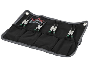 A set of four 178 mm circlip pliers in individual pockets of a black fabric tool roll, with the brand name "Sparex" visible on the roll.