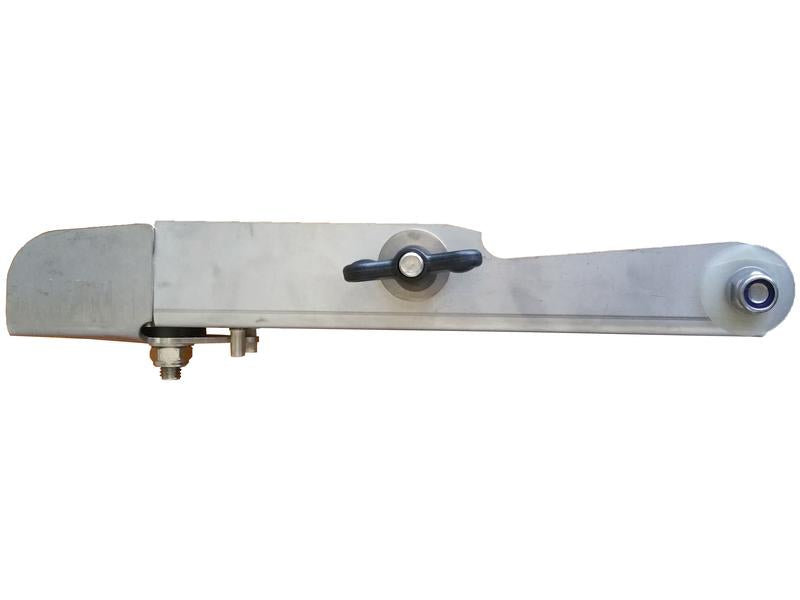 An image of the Sparex Adjustable Vane 215mm RH (Amazone), part number S.166807, featuring a stainless steel mechanical arm with a knob and pivot point, commonly used in engineering or machinery applications.