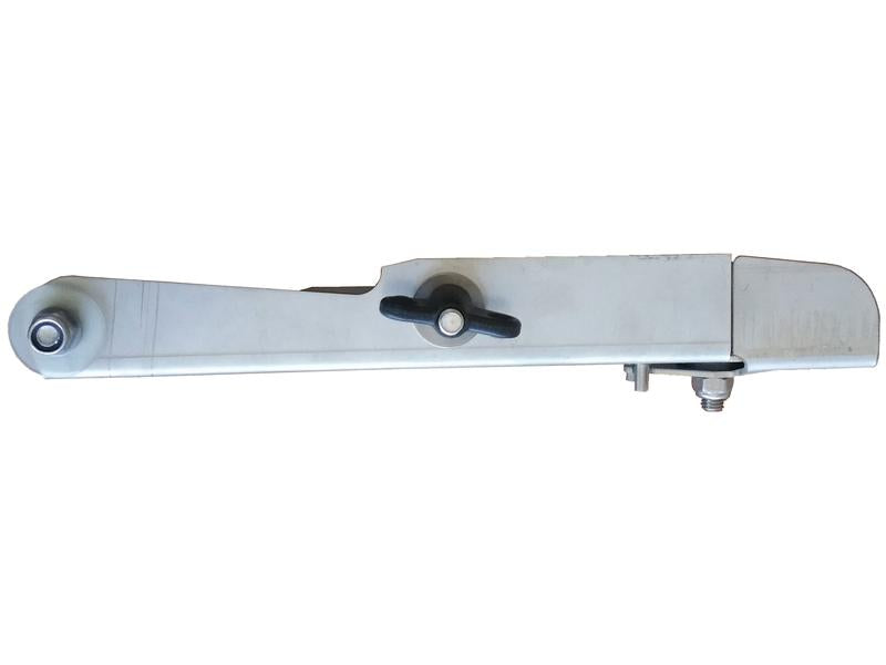 The Adjustable Vane 280mm LH (Amazone), Sparex Part Number: S.166810, features a black handle and an adjustable component in a high-quality stainless steel construction, viewed from the side against a white background.