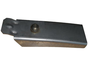 A Fixed Vane (with bolt) 185mm RH & LH (Vicon) from Sparex, featuring a rectangular shape with a rounded bulge and a tab on one end. (Sparex Part Number: S.166837).