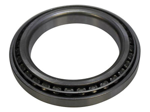 The Sparex Hub Bearing (Part Number: S.166848) is a metallic tapered roller bearing with an inner and outer diameter, featuring precisely engineered inner and outer rings designed to handle both radial and axial loads. This high-quality component is ideal for high-stress applications and compatible with various industrial machines. Visit Sparex for more details.