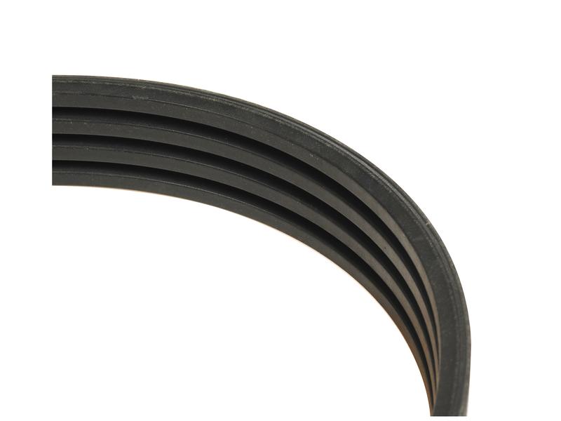 Close-up view of a black, multi-ribbed belt, likely the Kraft Band Belt - HB Section - Belt No. 4HB1512 (Number of Ribs: 4), Sparex Part Number: S.166919, used in mechanical or automotive applications by Sparex.