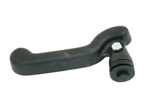 A black, L-shaped door handle with a bolt and nut connection at one end, branded as Sparex Part Number S.167102, isolated on a plain white background.