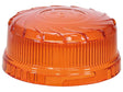 A round, orange, polycarbonate cover with ridges and grooves, featuring a ribbed design and slight concavity on top, similar to the Replacement Lens from Sparex (Part Number: S.167230).