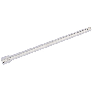 The Draper Extension Bar, 3/8" Sq. Dr., 250mm - D-EXT/B, features a knurled handle and is made from durable chrome vanadium steel, making it ideal for extending the reach of socket wrenches.