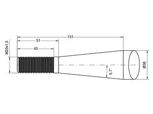 SHW Loader Tine - 810mm, Thread size: M24 x 1.50 (Square) | S.167573 - Product Image 2