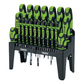Draper Soft Grip Screwdriver And Bit Set, Green (47 Piece) - 864/47/G - Farming Parts