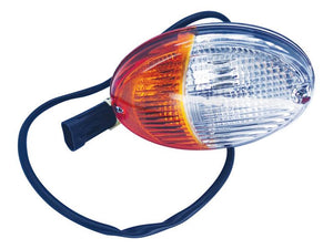 The Sparex Front Combination Light (Halogen) with a clear and amber lens, black connector cable, and suitable for 12/24V systems is ideal for use with Sparex components. Part Number: S.167693