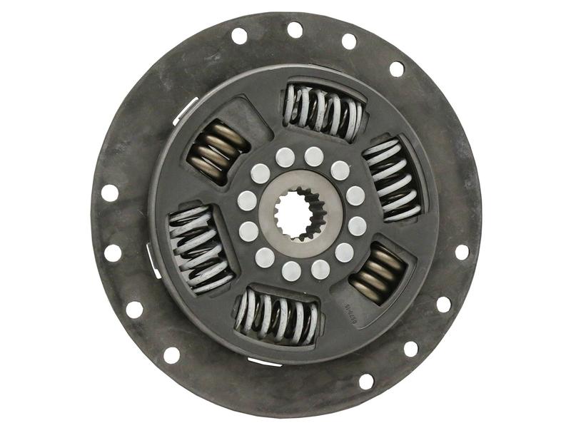 A round metallic clutch plate from Sparex, known as the Clutch Damper (Sparex Part Number: S.167728), featuring multiple damper springs and holes arranged in a circular pattern.