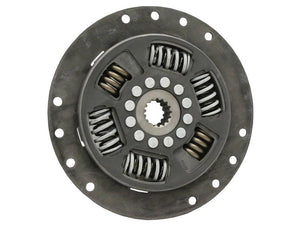 A round metallic clutch plate from Sparex, known as the Clutch Damper (Sparex Part Number: S.167728), featuring multiple damper springs and holes arranged in a circular pattern.