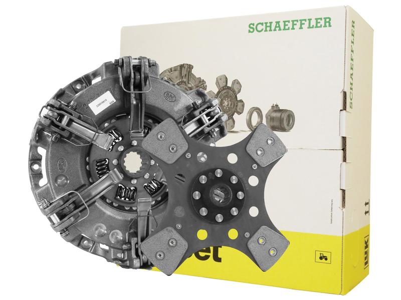 Image of a Sparex Clutch Kit without Bearings (Sparex Part Number: S.167808) displayed in front of its packaging box. The clutch assembly features multiple springs and a central hub with a disc plate. The box includes product images and the Sparex logo.